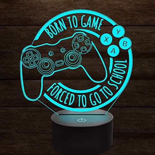 Anywin Game Night Light, Game Lamp For Kids, Game Console Night Light Gift, Christmas Holiday Birthday Gifts For Boys Boyfriend Him,Born To Game Forced To Go To School Lamp #TOP4