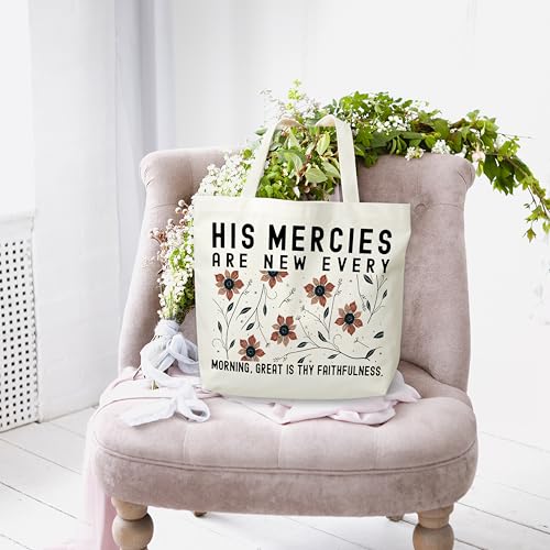 Christian Canvas Tote Bag, Religious Aesthetic Shopping Grocery Bag, Wildflowers Beach Bag Gifts For Women Lady Sister Friend Family, Bible Verse Reusable Grocery Bag, Spring Party Totes, 134