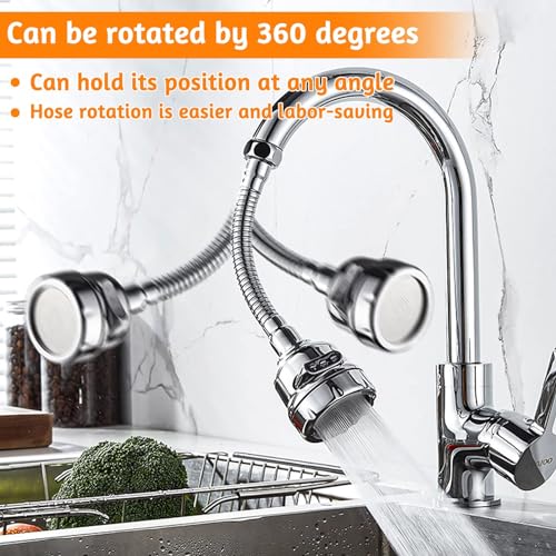 Extensor de grifo ajustable de 3 piezas para evitar salpicaduras en cocina y baño 6