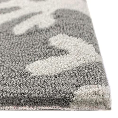 Liora Manne Capri Indoor / Outdoor Rug - Nautical Rug, Coastal Beach Theme , Tropical Decor, Comfortable & Durable, Uv Stabilized, Stain Resistant Rug, Coral Border Silver, 8'3" X 11'6" #TOP3