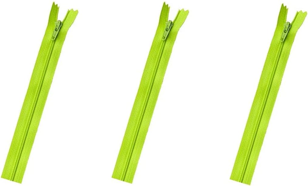Skirt & Dress Nylon Coil Lightweight YKK Closed Bottom Zippers for Sewing Craft & Apparel - Choose Your Length - Gatsby Green #535 - Made in The United States (3 Zippers Per Pack) (12" Inches)