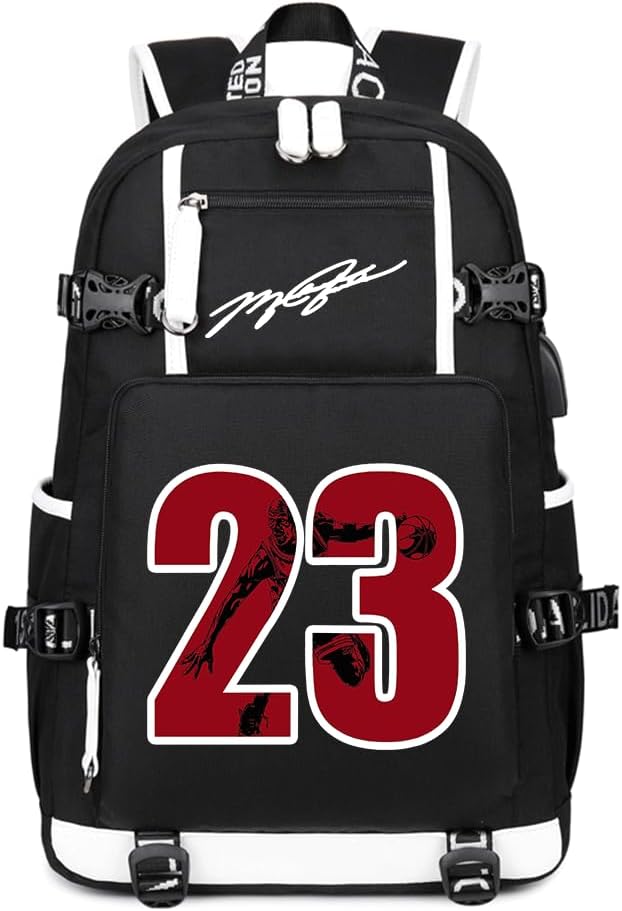 Basketball Player 23 Student School Bag, Laptop Backpack, Ultra-Light Travel Bag, For Men And Women (Black3)