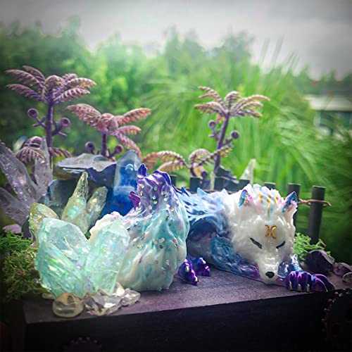 Funshowcase 4Inch Sleeping Wolf Silicone Mold For Epoxy Resin Casting, Jewelry Making, Fairy Garden, Fondant Cake Decoration, Polymer Clay Craft, Candy Melt Sugarcraft, Concrete Cement Paperweight #TOP2