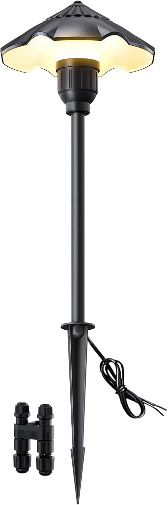 HIBOITEC 1-Pack Low Voltage Pathway Lights 3W 12-24V 2900K LED Landscape Path Lights 180LM CRI 90+ Outdoor Landscape Lighting Aluminum Waterproof Pathway Lighting for Walkway Yard Garden