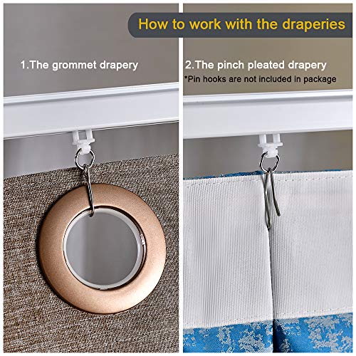 SOLOKOS Room Divider Ceiling Track Set for Curtains with Hooks, Corner Connectors(Set of 2) and top Brackets Curtain Rail System (6-9 ft Track Set) - Thumbnail 5