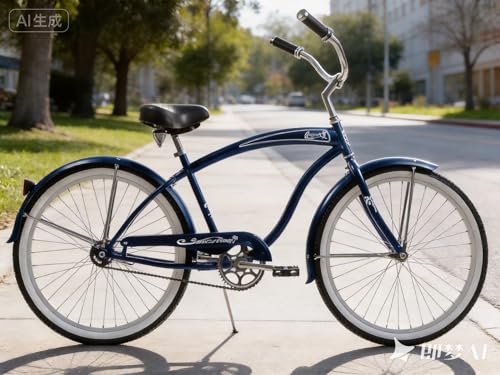Bicicleta playera retro de 26 pulgadas para mujer, frenos de contrapedal miniatura 2