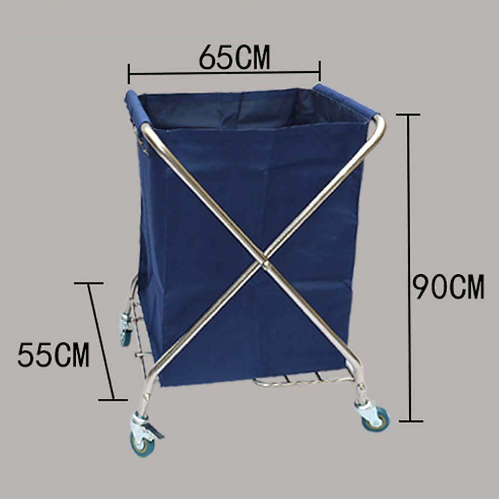 Carro de almacenamiento de camiones de mano móviles, carrito de lino plegable de cocina con rueda de freno, carrito clasificador de lavandería plegable, carrito rodante de la colección de hotel