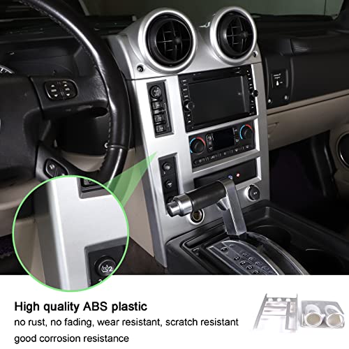 Piugilh Car Central Control Dashboard Navigation Panel Sticker Interior Trim Cover For Hummer H2 2003-2007 Car Accessories,Air Vent Cover Trim,2 Pcs #TOP4