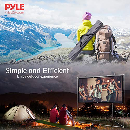 Pyle 84" Outdoor Portable Matt White Theater Tv Projector Screen W/Triangle Stand - 84 Inch, 16: 9, 1.15 Gain Full Hd Projection For Movie/Cinema/Video/Film Showing Outside Home - Prjtpots81.5 #TOP6
