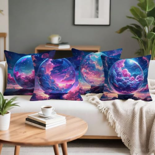 Fundas cojín 40x40 violeta en lino impermeable de alta calidad 3