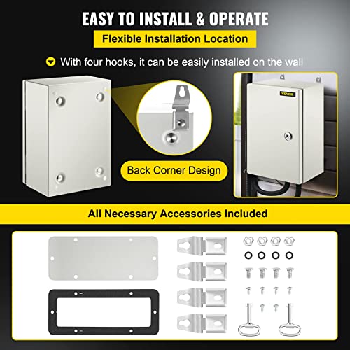 Vevor Nema Steel Enclosure 12×8×6,Nema 4X Steel Electrical Box,Ip66 Waterproof & Dustproof,Outdoor/Indoor Electrical Junction Box,With Mounting Plate #TOP5