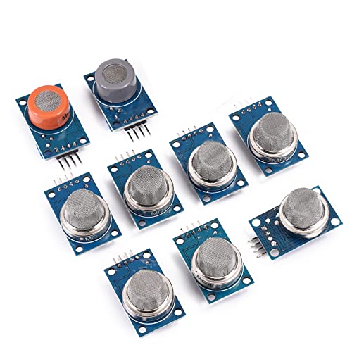 MQ-2 MQ-3 MQ-4 MQ-5 MQ-6 MQ-7 MQ-8 MQ-9 MQ-135 Rauchmelder Methan-Gas-Sensormodul für Arduino (9 Stück) Cover