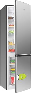 Bomann® Kühlschrank mit Gefrierfach | Energieklasse C | 181cm | NoFrost | 5 Jahre Kompressor-Garantie | Kühl Gefrierkombination No-Frost | Kühlgefrierkombination freistehend | KG 7370 silber