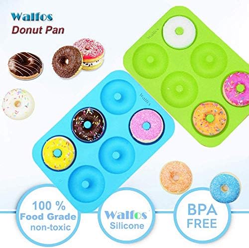 Doughnut Mould - Non-Stick Silicone Donut Molds, 6 Cavity Non-Stick Safe Silicone Doughnut Baking Pan for Cake Biscuit Bagels Muffins