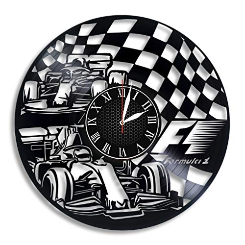 Formula 1 Racing Vinyl Wall Clock, Formula 1 Racing Design Gift for Any Occasion