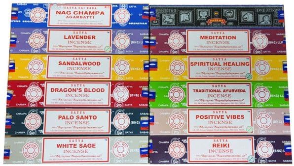 Satya (BNG) - Juego de regalo de incienso -12 cajas - 0.53 oz cada una - Total 6.35 oz - Lo mejor de Bengaluru, seleccionado a mano de The Original