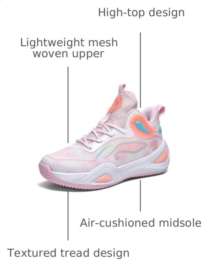 Image of Womens Mens Basketball Shoes High Top Fashion Volleyball Sneakers Breathable Lace Up Non Slip Sport Outdoor Shoe for Unisex