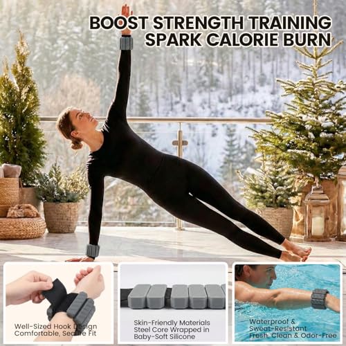 Image of Silicone Wrist & Ankle Weights | Wearable weights for yoga & toning. 0.5lb or 1lb per wrist. Sweat-resistant, adjustable fit with solid steel core.