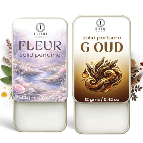 Image of Solid Perfume |G oud&Fleur Alcohol Free Wax Perfume Balm, Long Lasting | Pocket Tin 12g, Pack Of 2| Non Greasy Smooth Glide, Travel Friendly Men And Women