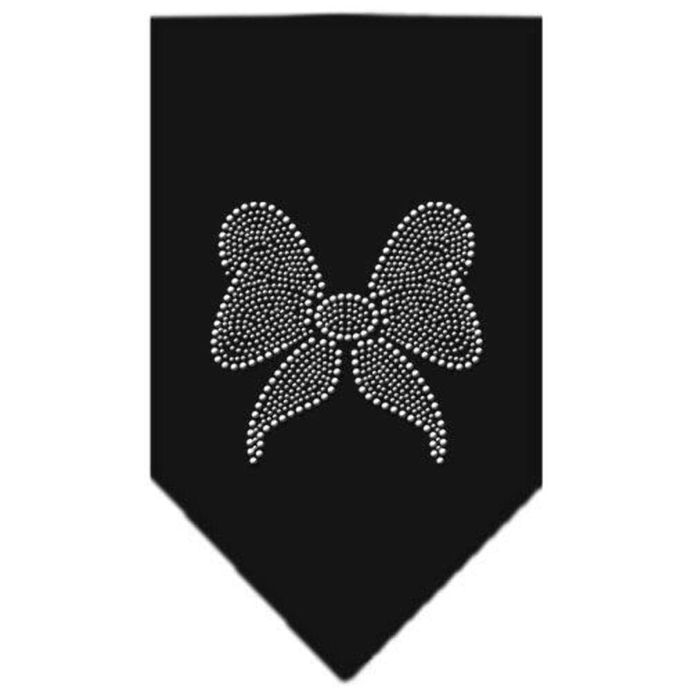 Mirage Bow Rhinestone Dog Bandana, Large, Black