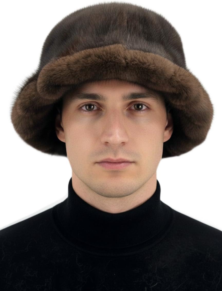 Henig Furs Men's Mink Fur Bucket Hat