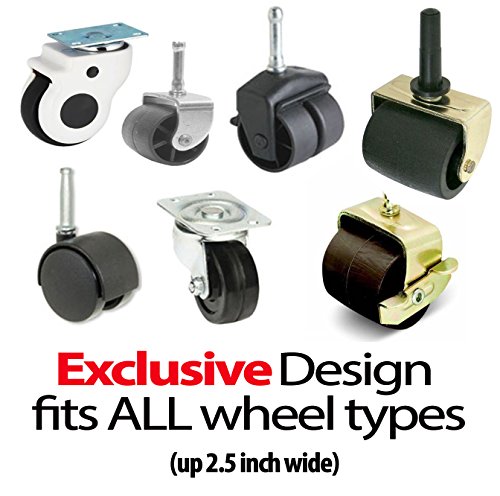 Bed Stopper/Furniture Stopper (4 Pieces) By Iprimio ®. Universal Design Fits Most Wheels. Solid Rubber. Won't Scratch/Leave Marks On Floors. Patent Pending. #TOP5