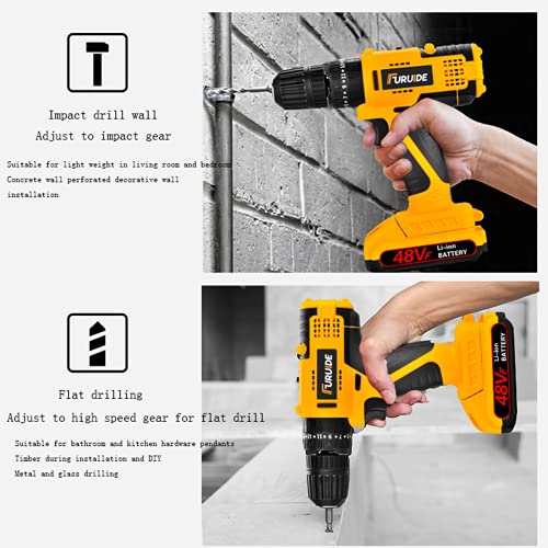 BohrhäMmer Schlagbohrmaschine Abbruchhammer Hammerbohrer Hand Elektrobohrer Lithiumbatterie Schlag Elektrobohrer… – Bild 8