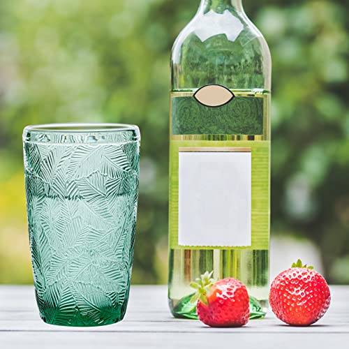 Gyrut Green Vintage Drinking Glasses Set Of 4 14Oz Green Water Glass For Home Green Retro Glassware For Dinner Party Green Highball Glaases Green Tall Tumblers For Everyday Used #TOP6