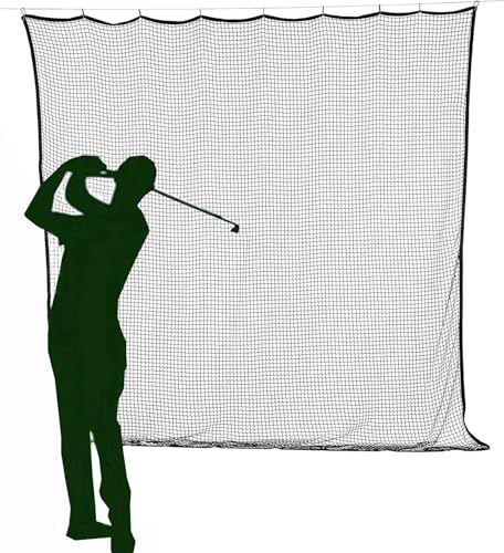 10ft x 20ft Sports Netting in/Outdoor Frequent Use Durable Heavy Duty Golf Hitting Practice Net Strong 150 LB Tested Impact Hit Nylon Mesh Net 1-Inch Mesh Holes for Golf Baseball Hockey Lacrosse