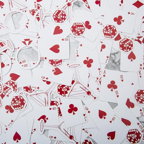 Image of 220pcs Lucky In Love Bachelorette Confetti,Vegas Bachelorette Party Decorations,Las Vegas Shower Confetti,Casino Party Decorations,Poker Party Decorations,Dice Decor