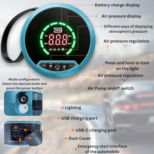 Image of Portable Jump Starter, 8000mAh Battery for Car & Bike, 3in1 - Jump Starter & LED Flashlight, Safety Protection, Type-C Charge, Diesel & Gas Engine Compatible with Carry Bag