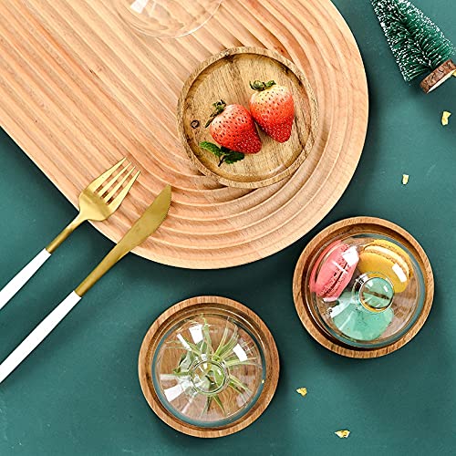 Burriere Piatto in legno Piatto di burro con coperchio di vetro Cake Destert burro Box Housewares Decorazioni da cucina Festive Party Party Stoviglie creative Contenitore per Burro