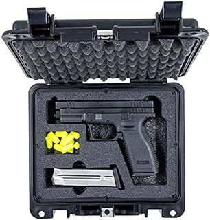 Evergreen Single Pistol Case - USA Made Mil Spec Single Pistol w/Magazine storage capacity case - Best hard protective case for home storage and secure travel