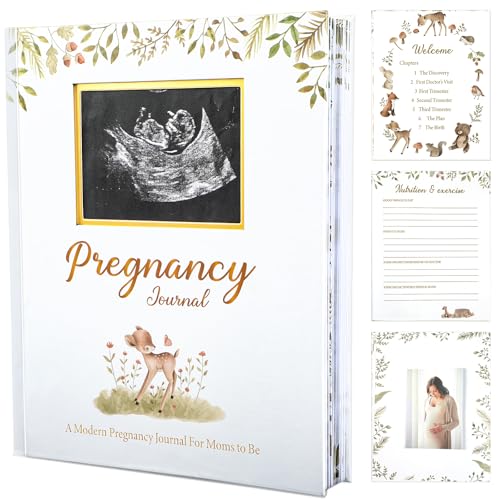ojustbeok Pregnancy Journal Memory Book for Expecting Mom 7 Chapters Pregnancy Scrapbook Photo Album Keepsake Book for Mom to be Baby Memory Diary Journal for First Time Gifts