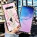 Square Case Compatible Samsung Galaxy S10 Plus Geometric Marble Luxury Elegant Soft TPU Full Body Shockproof Protective Case Metal Decoration Corner Back Cover Galaxy S10+ Case 6.4 Inch