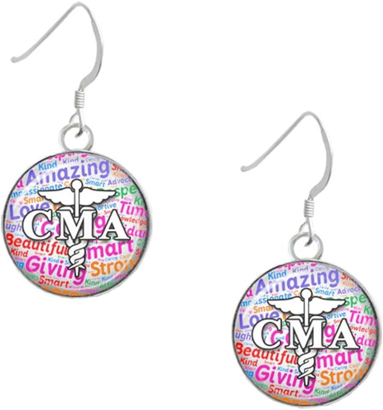 Delight Jewelry Silvertone Domed CMA French Earrings