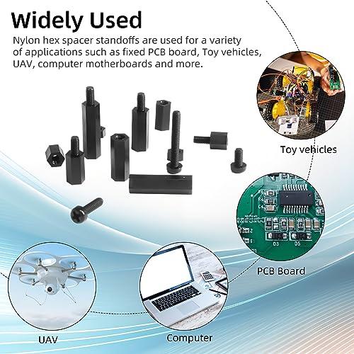 image for Meafeng 600PCS M3 Male Female Nylon Hex Spacer Standoffs Screws Nuts, 