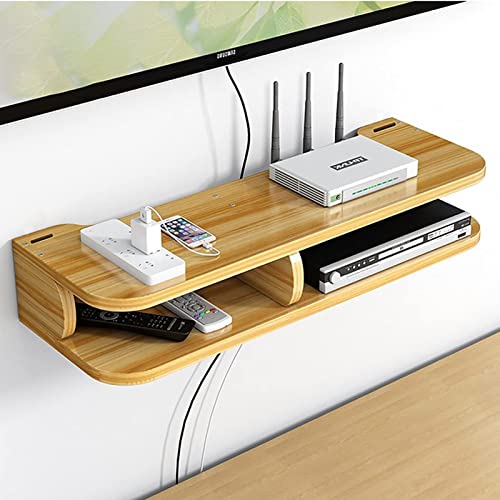 TBLOTYD TV Set-top Box Rack Wall-Mounted Punch- Bedroom Wall Living Room Router/DVD Players Storage Box Rack. Easy to Clean