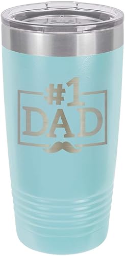 Miniatura 10 de NÚMERO 1 DAD-B GRAY Vaso de bebida de 20 oz con pajita  Taza de viaje grabada con láser  Comparar con Yeti Rambler  Idea de regalo papá para el día