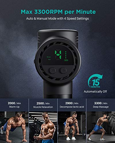 Image of opove Massage Gun for Athletes Deep Tissue Professional Percussion Fascia Massager for Soreness Relief, 15mm Amplitude Powerful Muscle Massager in Gym Workout, M3 Pro Max, Black