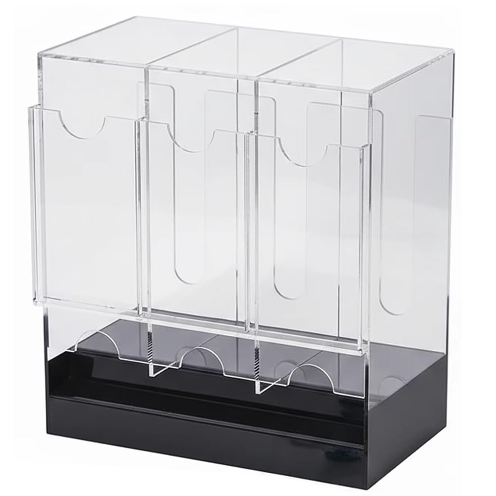UDSKNV[KSL Booster Pack Case 3-Slot Acrylic Organizer for Workplace Trading Game Sports Bedroom Card Dispenser Storage B
