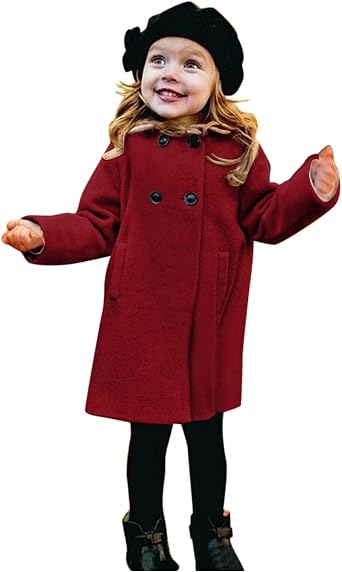 1-5 Years Windproof Winter Toddler Coat Wool Kids Outerwear Girls Blends Jacket Warm Baby Girls Coat&Jacket