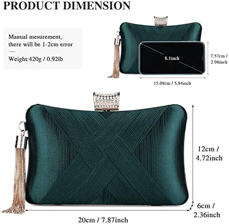 BAIGIO Elegant Silk Satin Clutch Bag for Women Wedding Bridal Clutch Purse Rhinestone Evening Bag Ladies Prom Party Handbag