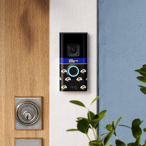 Image of All-New Limited Edition, Official NFL Faceplate for Ring Doorbells - Video Doorbell 3, Video Doorbell 3 Plus, Video Doorbell 4, Battery Doorbell Plus, and Battery Doorbell Pro | Los Angeles Rams