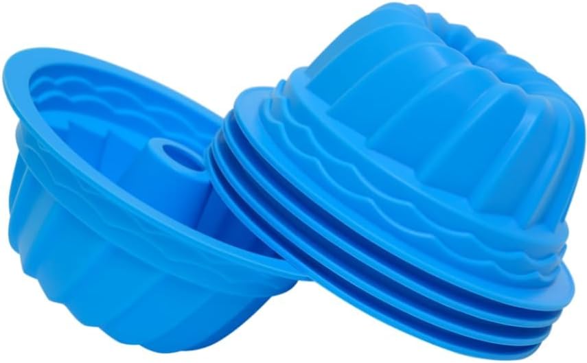 Miniatura 2 de 5 moldes de silicona azul para tartas, molde redondo de 6 pulgadas de diámetro, molde de silicona reutilizable para hornear, adecuado para pasteles,
