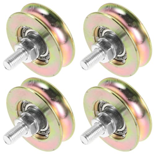 Polea con cojinete para puerta corredera de metal resistente en pack de 4 unidades