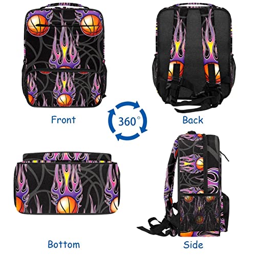 Sac de basket-ball avec sangle réglable violet en taille unique - 5