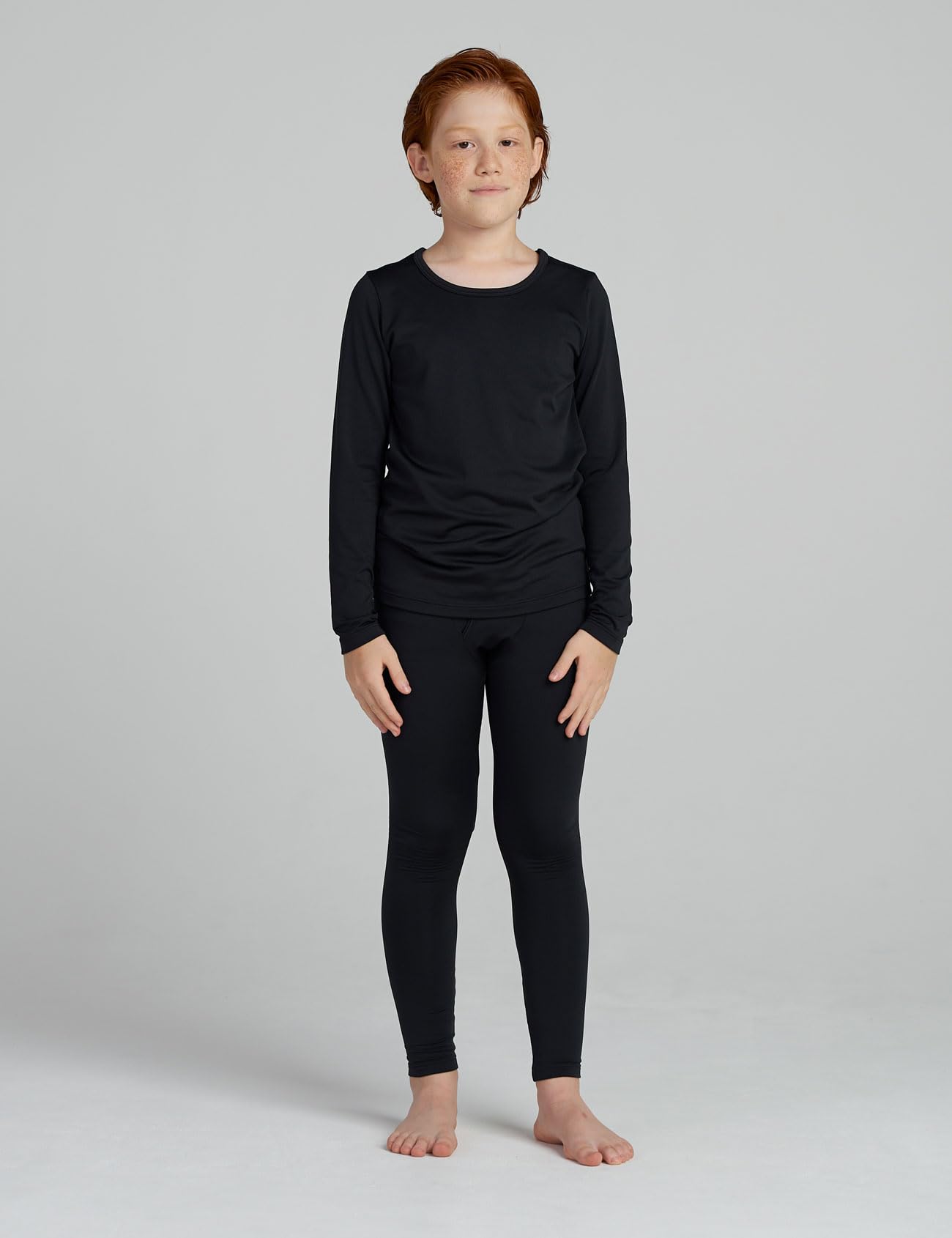LAPASA Set Termico Intimo Bambino Caldo Leggero Strato Base Maglia a Maniche Lunghe e Pantaloni B03