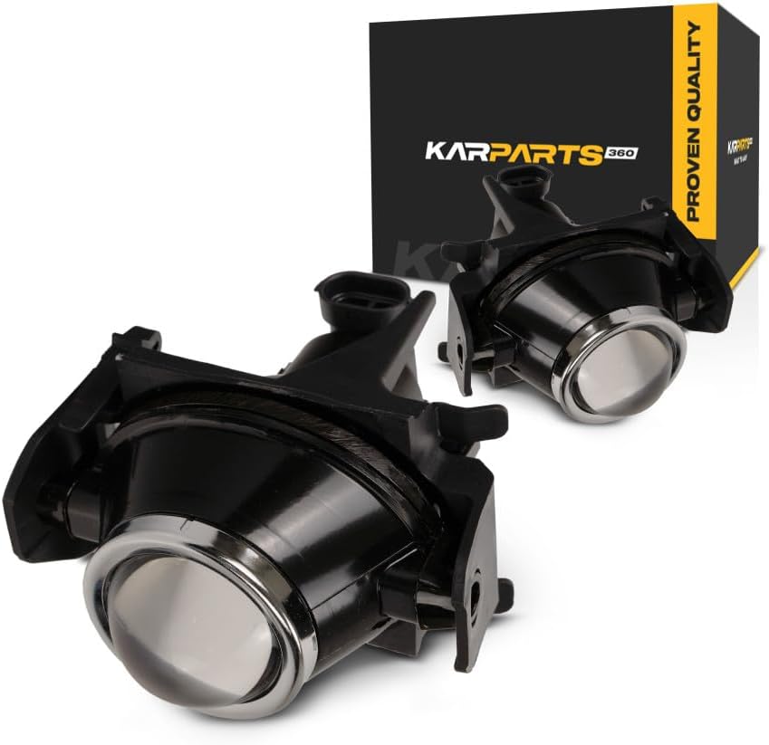 KarParts360 For Ford Edge 2007 2008 2009 2010 Fog Lights Driver and Passenger Side | Pair | Front | Clear Lens | With Bulbs | Replacement For FO2590110 | 6E5Z-15200A