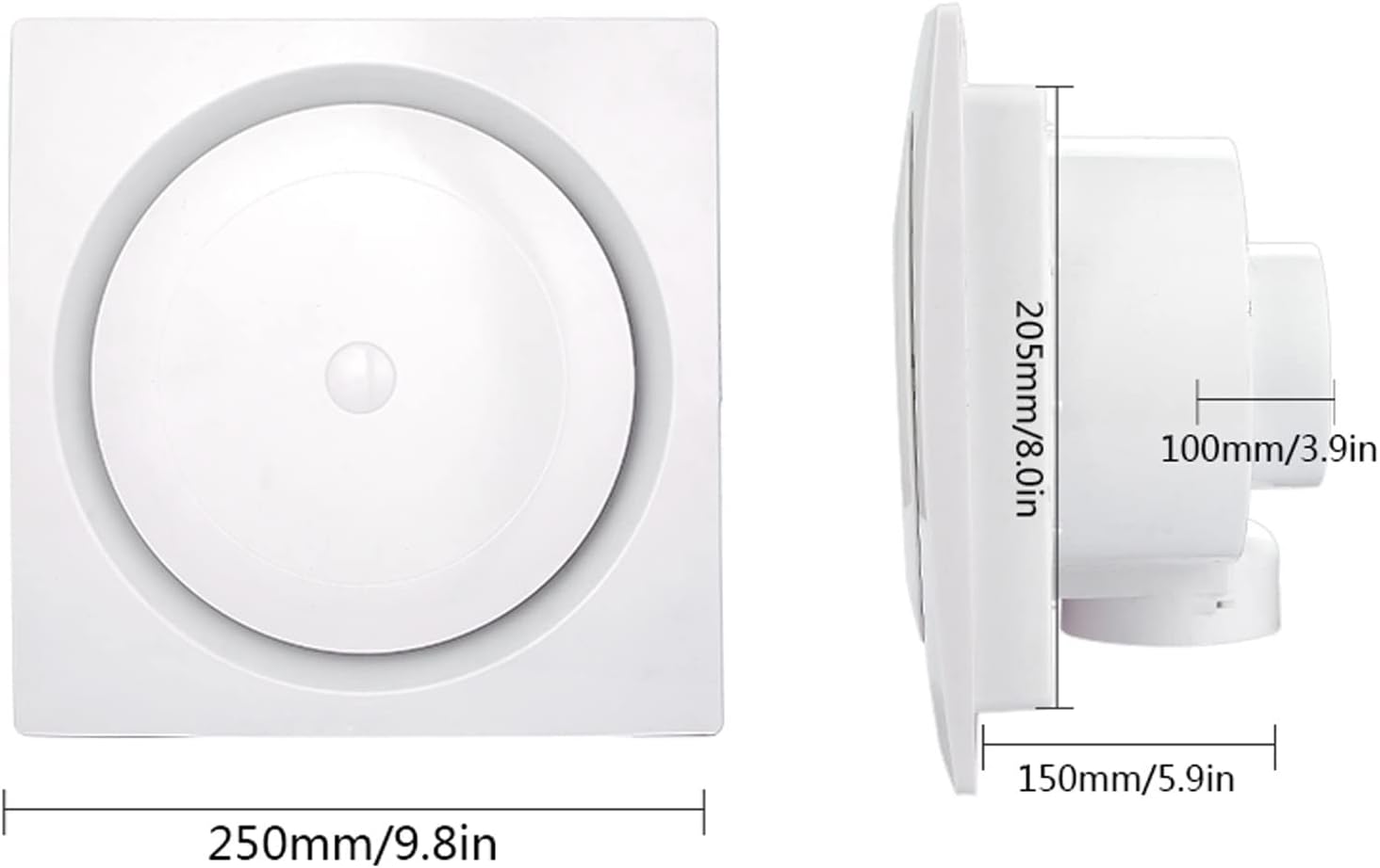 Ventilation Fan Ceiling Type Ventilation Fan 30×30CM Household Powerful Silent Ventilation Fan Recessed Ceiling Exhaust Fan, 30W, 35dB, White/Silver ventilating Fan(Color:Silver,Size:8 inch)